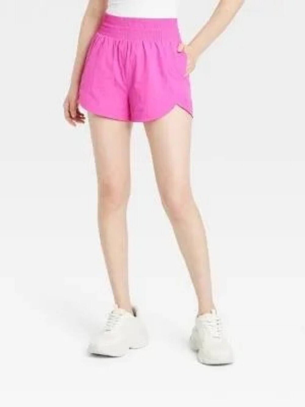All in Motion | High Rise Crinkle Short In Pink - Picture 13 of 16